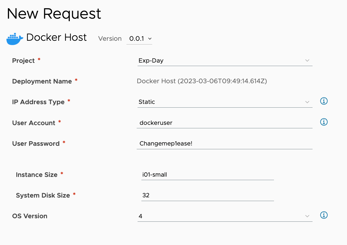 Creating a simple Docker host using Photon OS and VMware Aria Automation