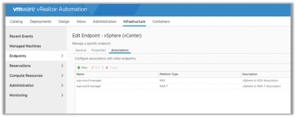 Associate NSX-T and NSX-V Endpoints with one vCenter